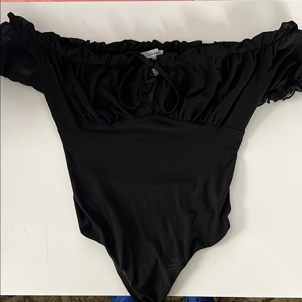 Black Off-Shoulder Bodysuit
